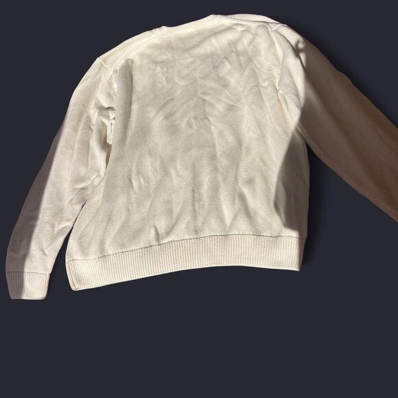 CHAPS 90s Unisex XXL V-Neck Ribbed Trim Jumper Stretch Pullover Cotton - Picture 7 of 7